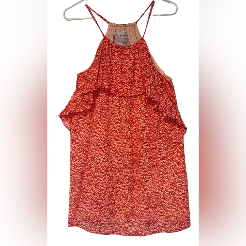 La Roque For Belk Sleeveless Ruffle Flowy Flounce Giraffe Print 8 Summer